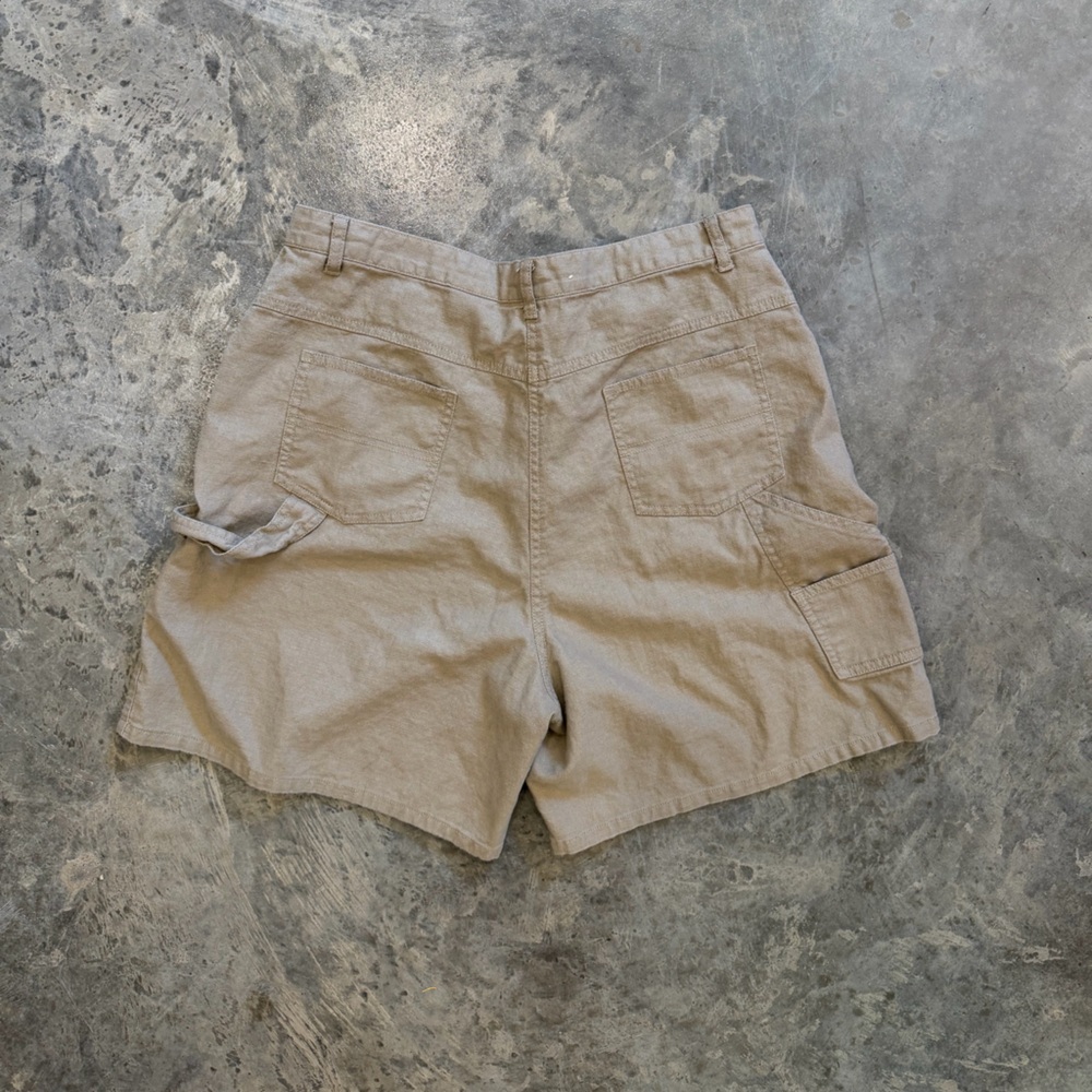 90s Bill Blass Linen Carpenter Short - Picture 2 of 4